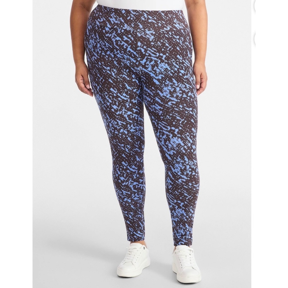 Terra & Sky Leggings Snake Print Blue Brown NWT High Rise Plus Size 1X 16W-18W